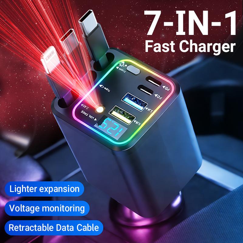 7-in-1 Retractable Car Charger