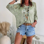 ? Handmade Crochet V‐Neck Boho Top | Apricot Summer Essential