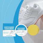 White Shoe Cleaner Cream  |   Multipurpose No-Wash Solid Comes with Sponge