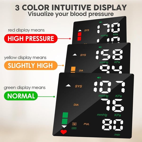 LED Wrist Blood Pressure Monitor, Adjustable Health Tracker