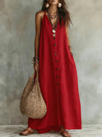 🌿 Boho Linen Maxi Dress: Effortless Summer Style