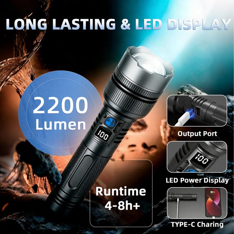 2-in-1 Strong Flashlight --Digital Display Of Power