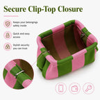 Women's Striped Clip-Top Cloud Handbag