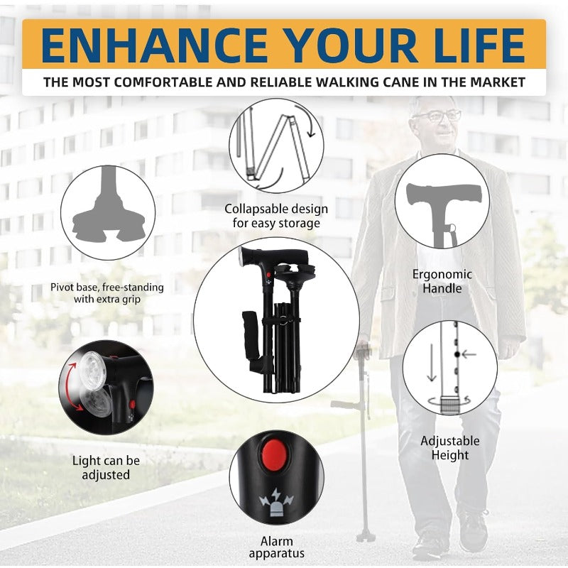 Collapsible Dual Grip Travel Cane
