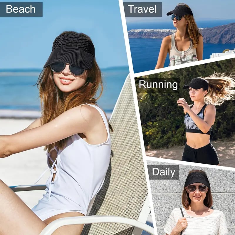 Women's High Ponytail Sun Visor Hat