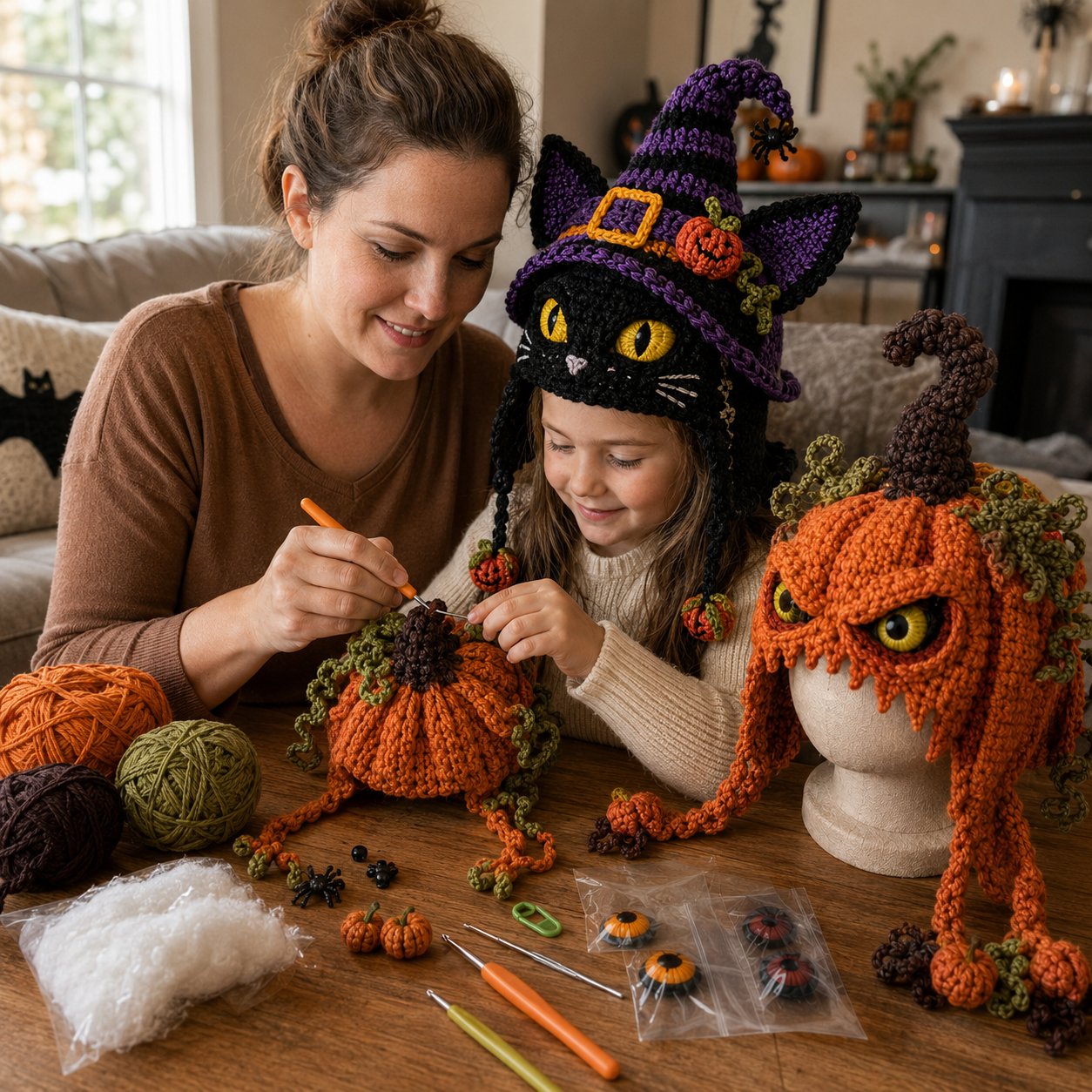 Halloween Monster Hood DIY Crochet Kit