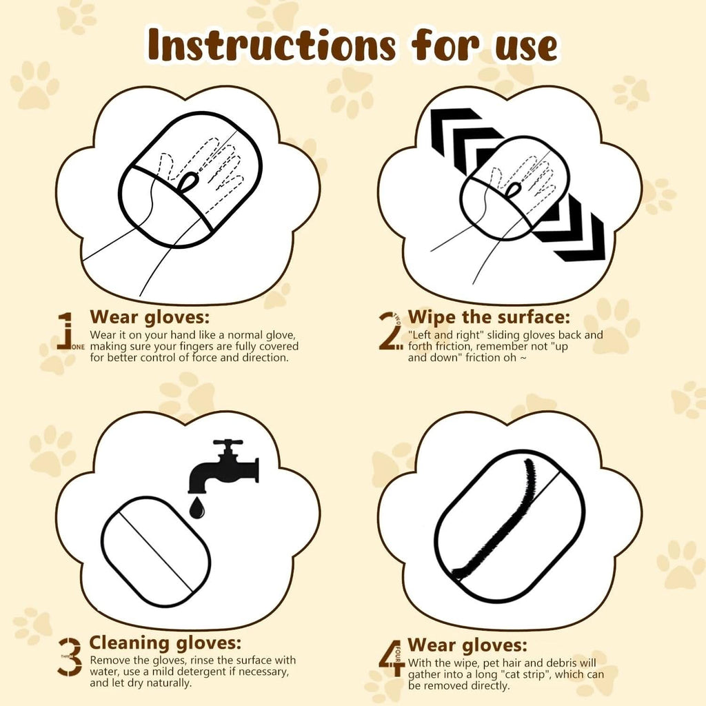 FurFlood Saver Double-Sided Pet Grooming Gloves