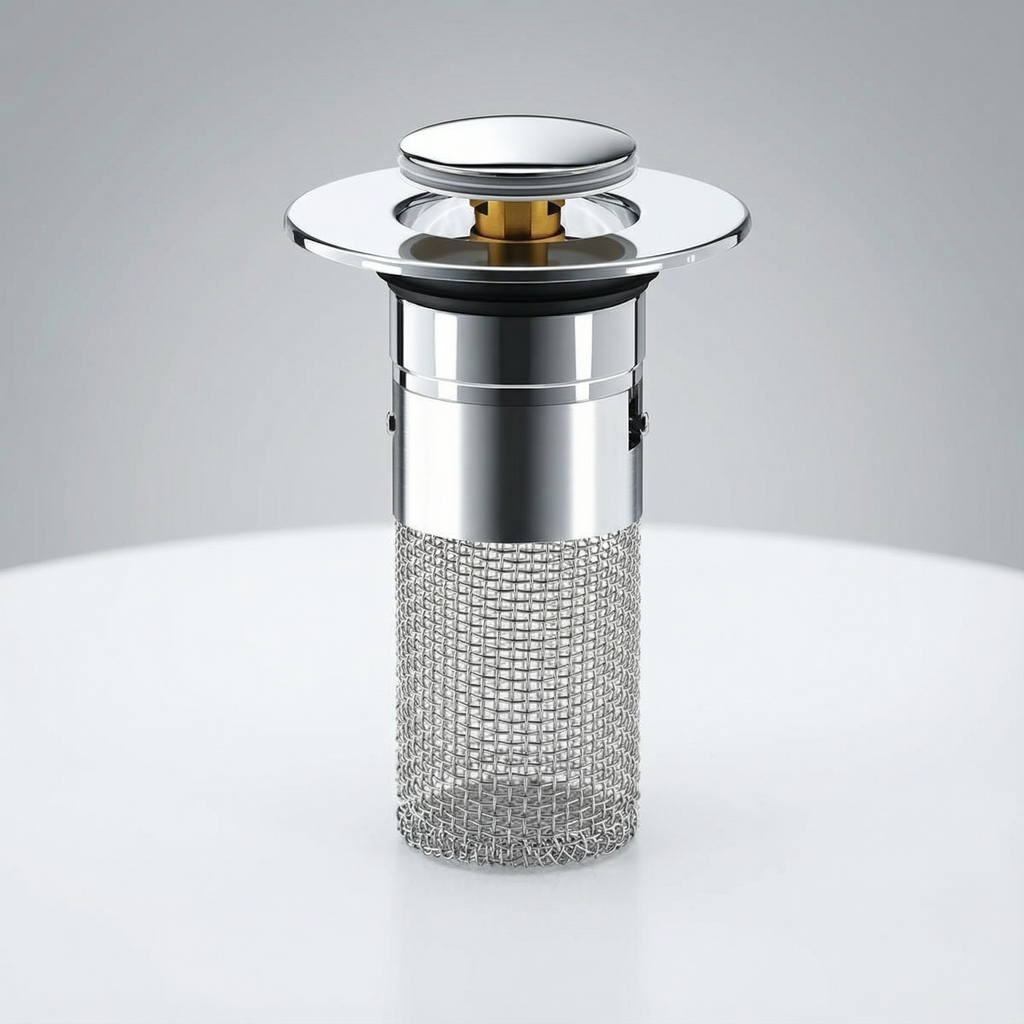 Pop Up Sink Strainer with Hair Catching Basket