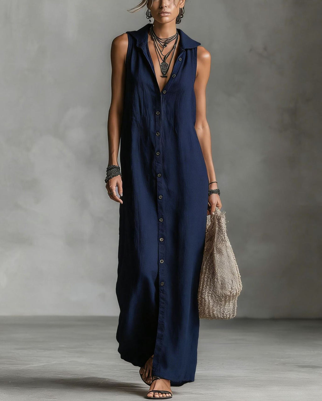 Sleeveless Long Dress Women’s One-piece Dress