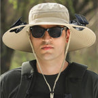 Long Lasting Battery High Wind Solar Fan Fisherman Hat for Men