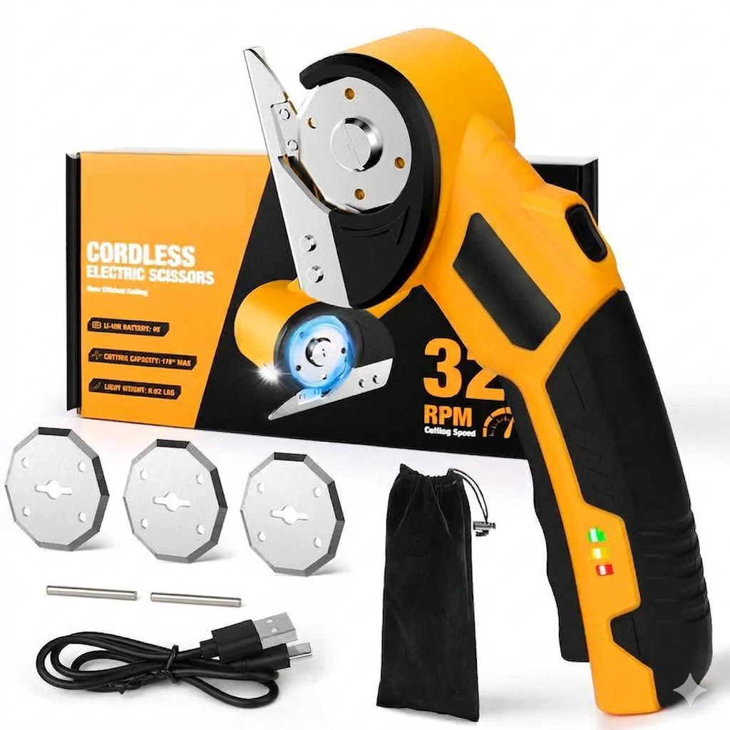 Cordless Electric Scissors 4V – Rechargeable Heavy Duty Cutter