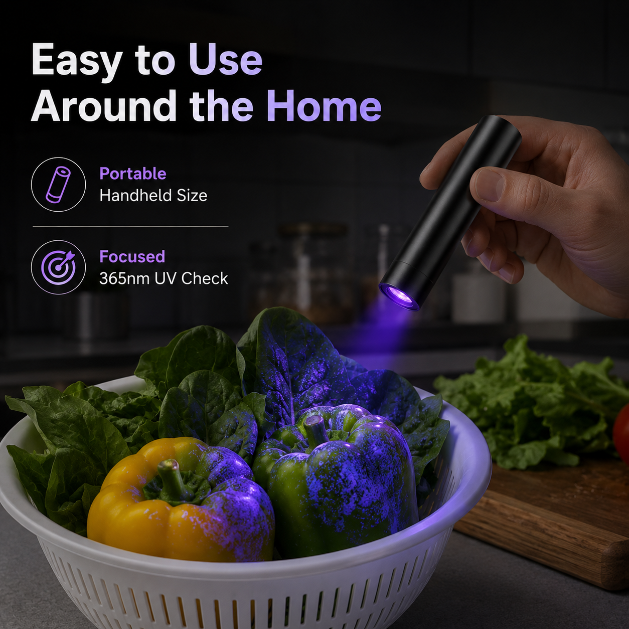 UV Black Light Flashlight For Vegetable Inspection