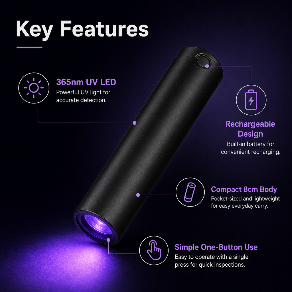 UV Black Light Flashlight For Vegetable Inspection