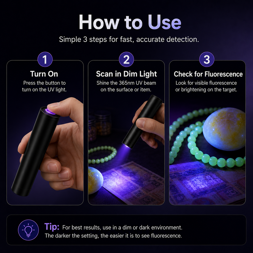 UV Black Light Flashlight For Vegetable Inspection