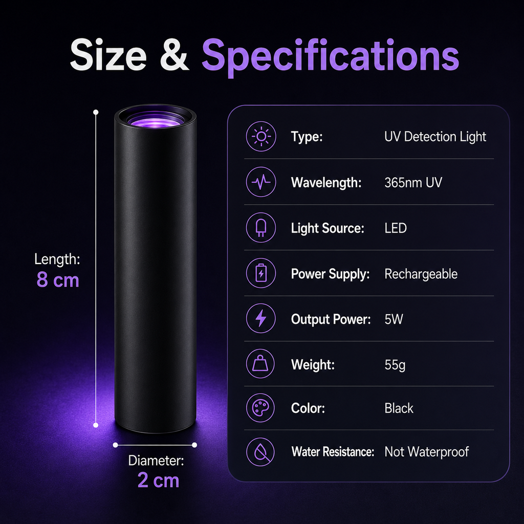 UV Black Light Flashlight For Vegetable Inspection