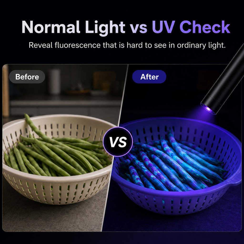 UV Black Light Flashlight For Vegetable Inspection
