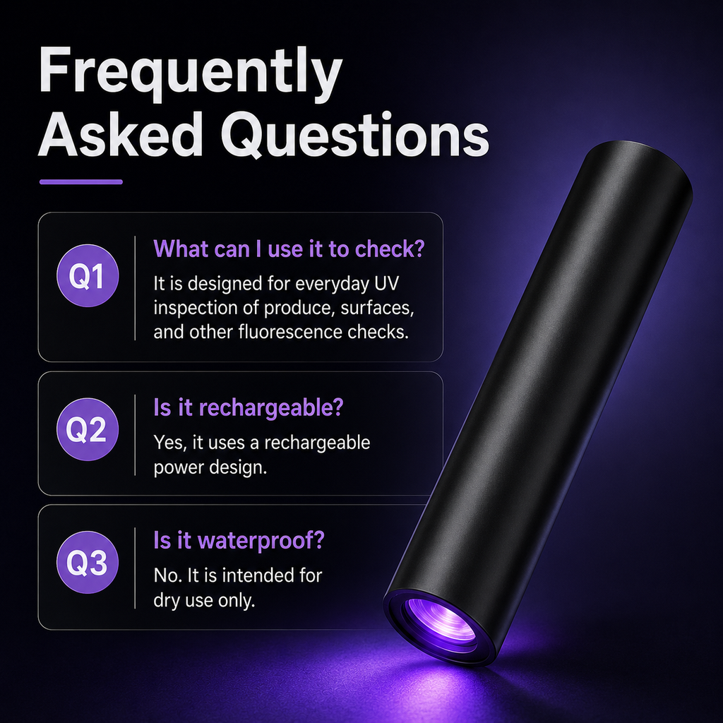 UV Black Light Flashlight For Vegetable Inspection