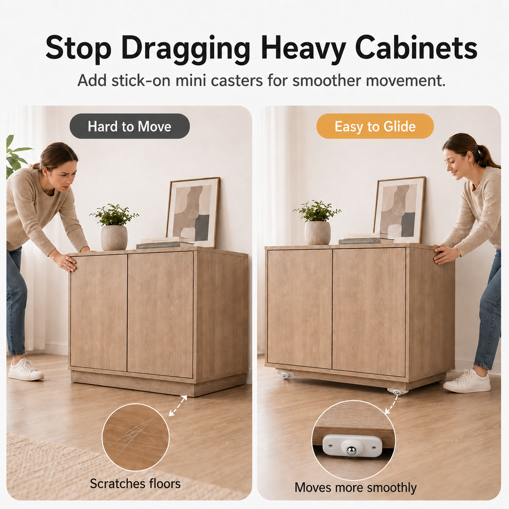 Universal 360° Rotating Self Adhesive Wheels Set