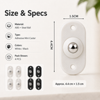 Universal 360° Rotating Self Adhesive Wheels Set`