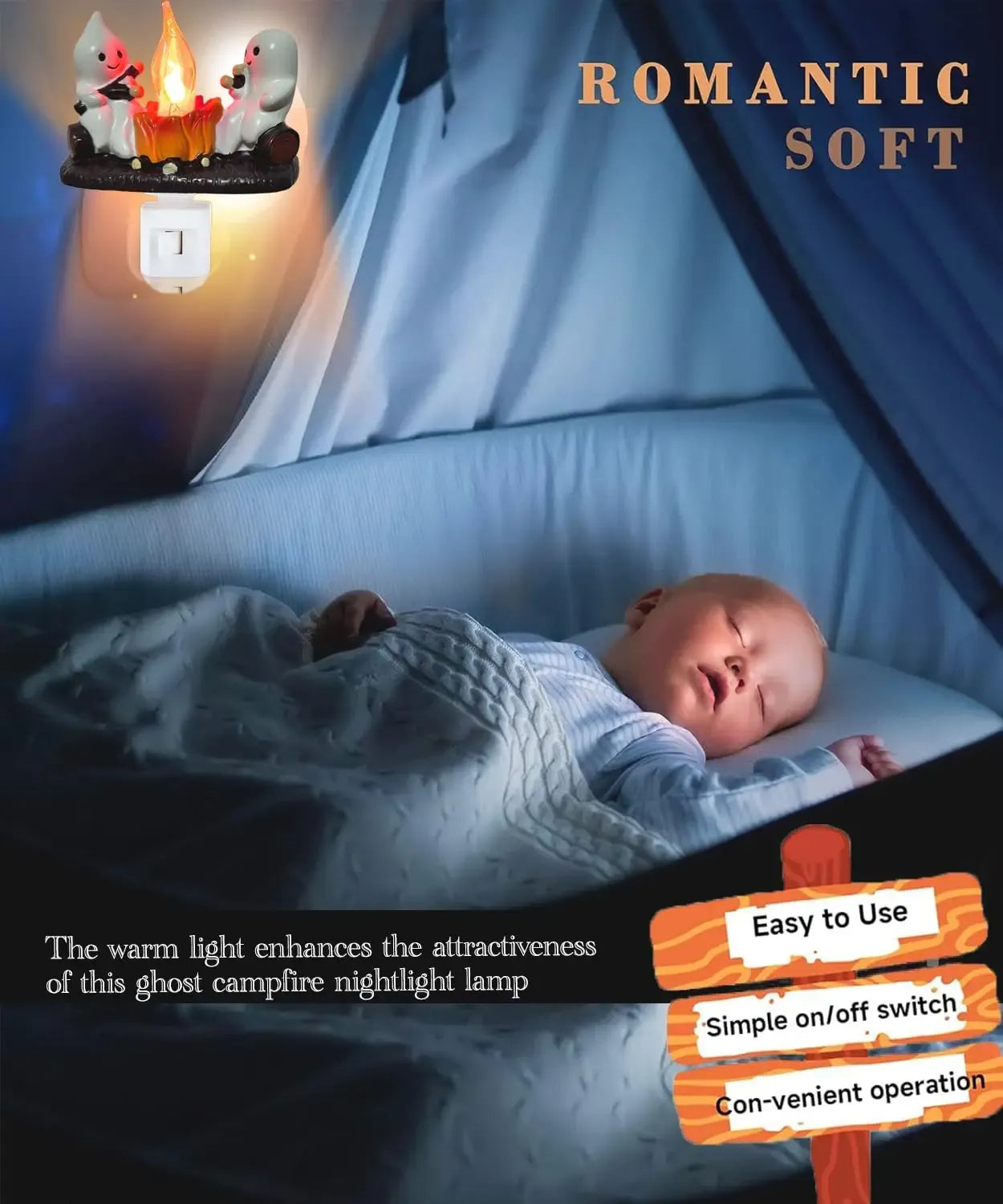 Halloween Ghost Campfire Night Light`