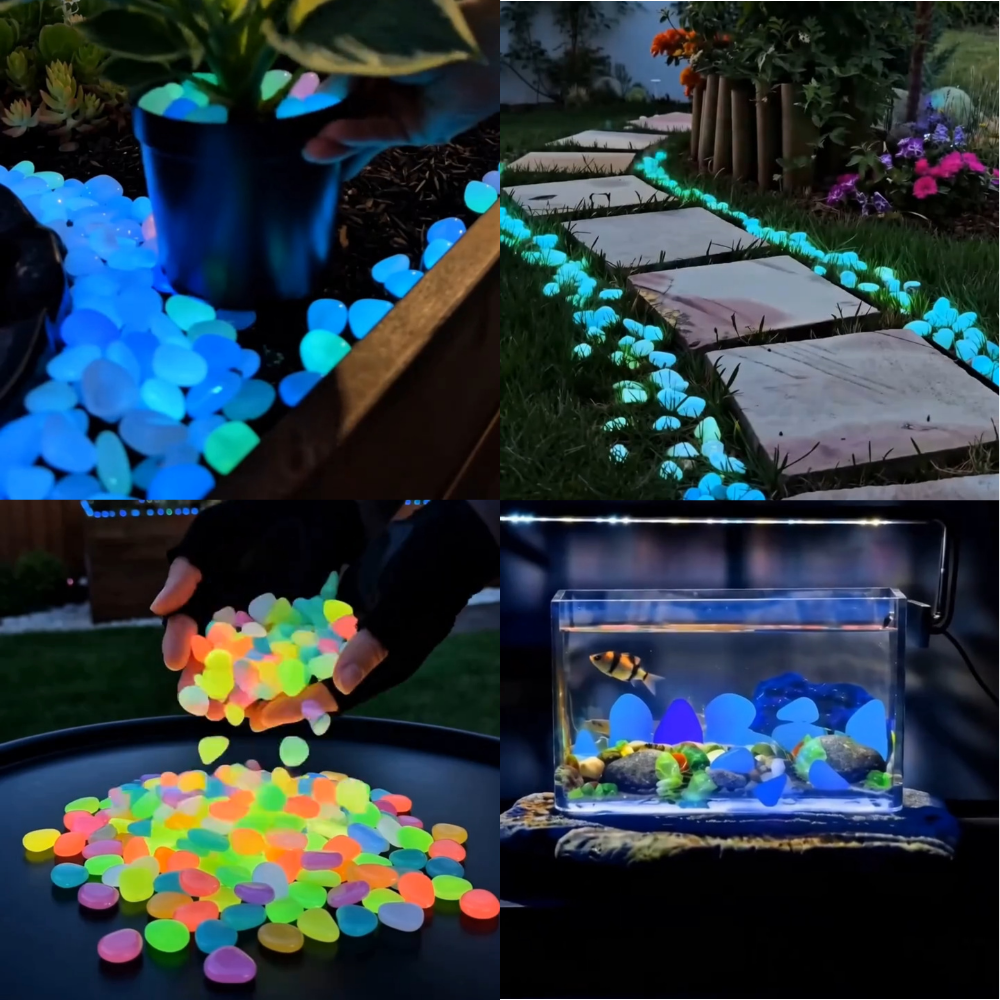 Colorful Glow-in-the-Dark Garden Stones
