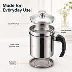 Modern Stainless Steel Oil Dispenser with Filter & Lid
