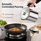 Modern Stainless Steel Oil Dispenser with Filter & Lid
