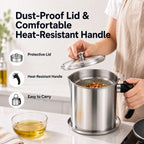 Modern Stainless Steel Oil Dispenser with Filter & Lid