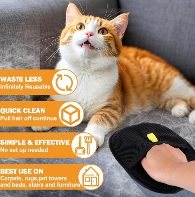 FurFlood Saver Double-Sided Pet Grooming Gloves