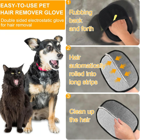 FurFlood Saver Double-Sided Pet Grooming Gloves