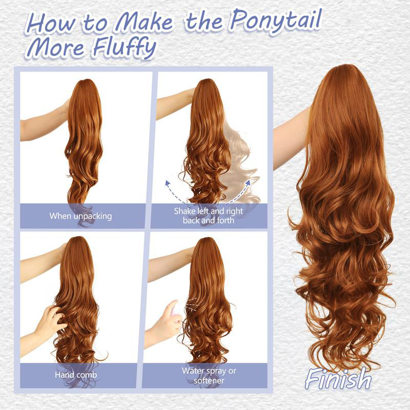 💜Limited time promotion 50%OFF💜Clip-on Wavy Ponytail Extension