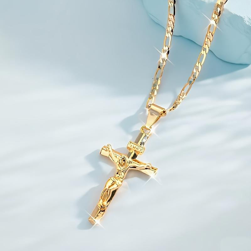 Gold-Tone Crucifix Pendant Necklace