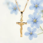 Gold-Tone Crucifix Pendant Necklace