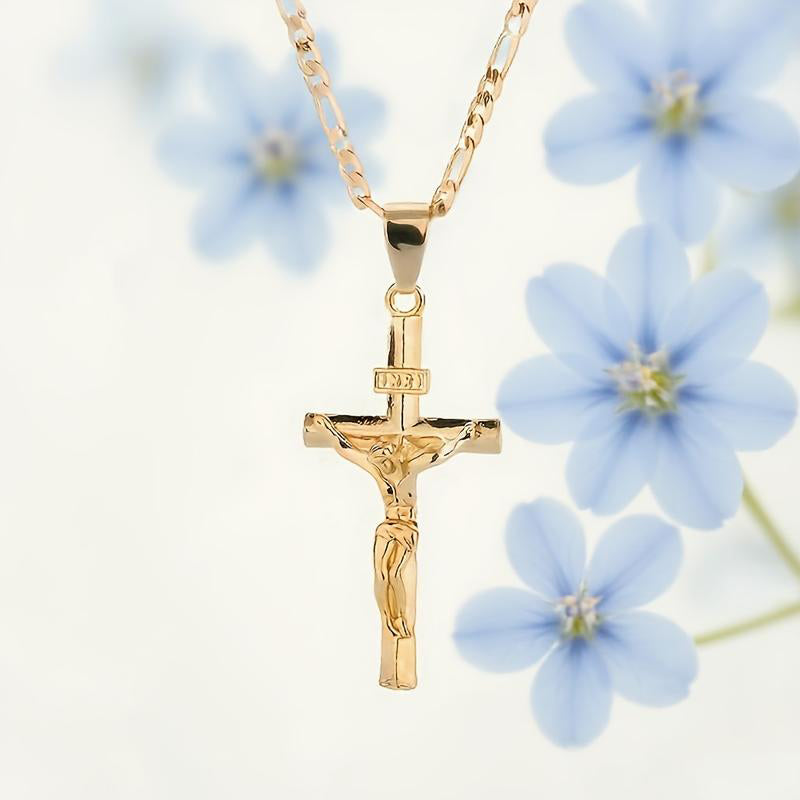 Gold-Tone Crucifix Pendant Necklace