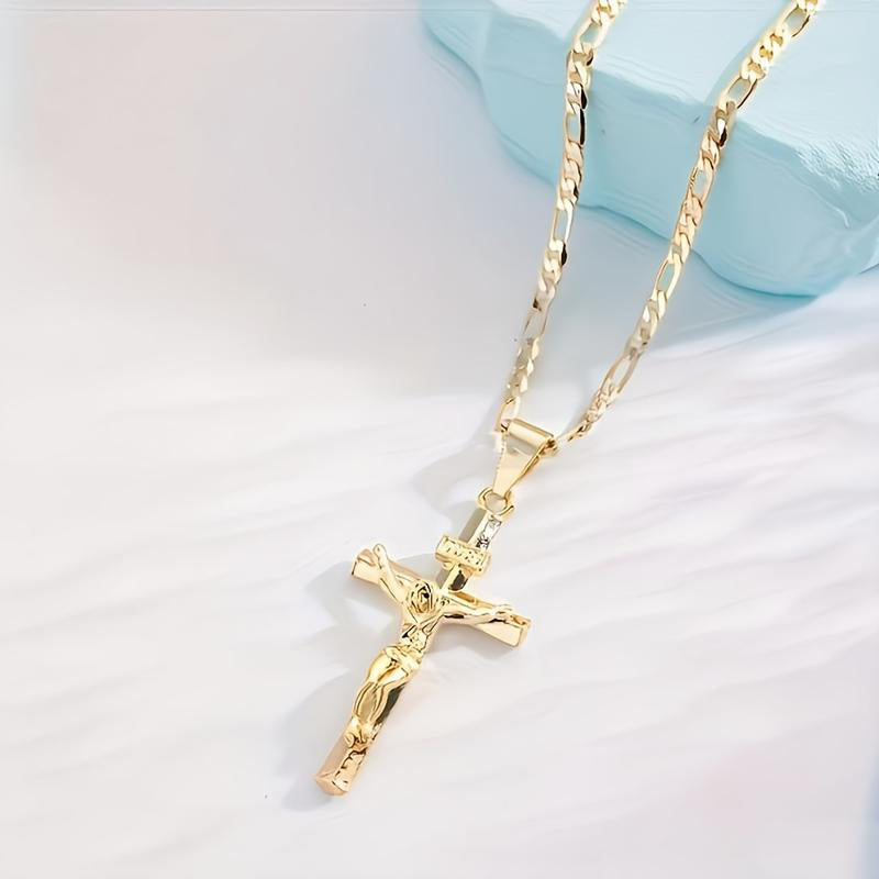 Gold-Tone Crucifix Pendant Necklace