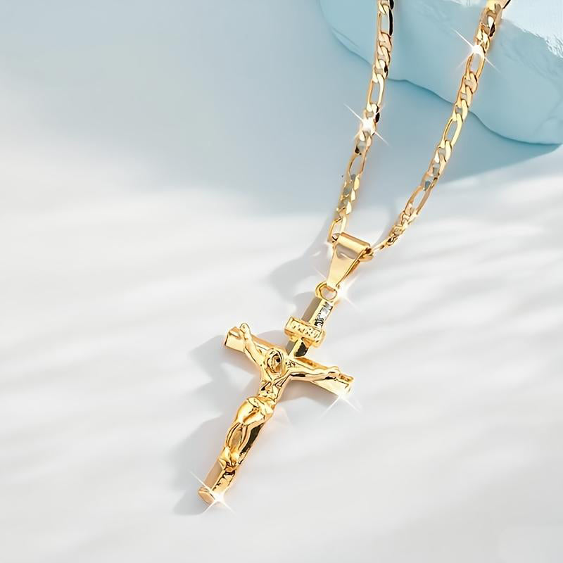 Gold-Tone Crucifix Pendant Necklace