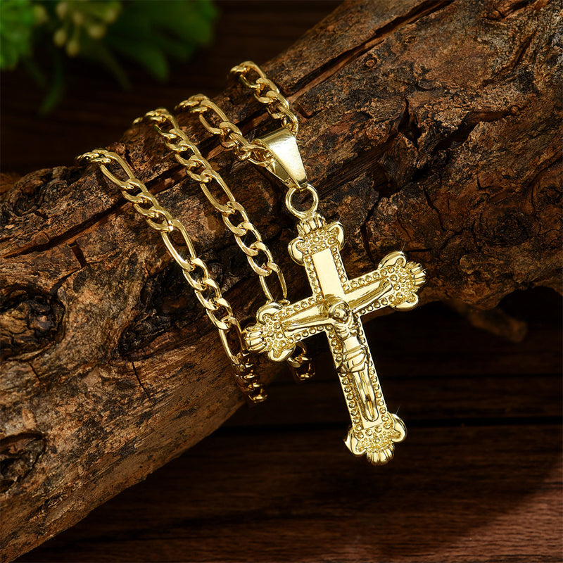 Gold-Tone Crucifix Pendant Necklace