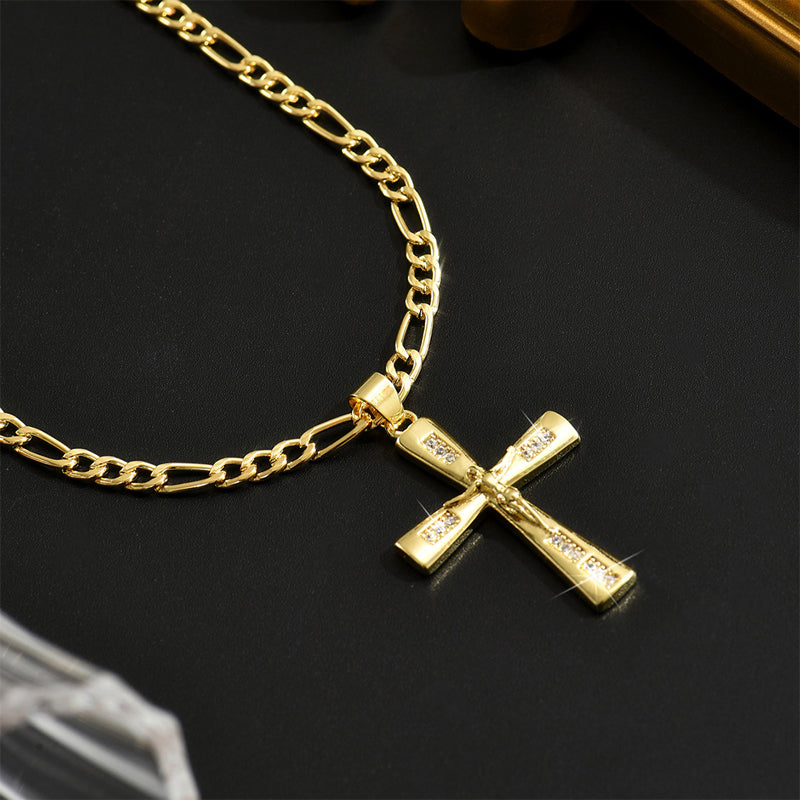 Gold-Tone Crucifix Pendant Necklace