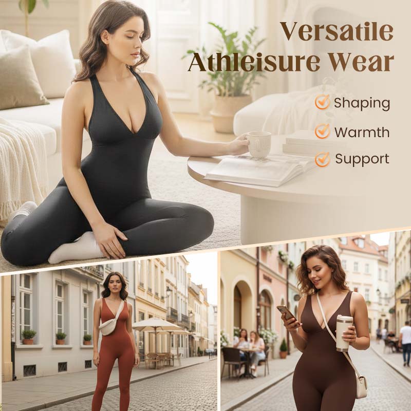 High Stretch V-Neck Tummy Control Jumpsuit
