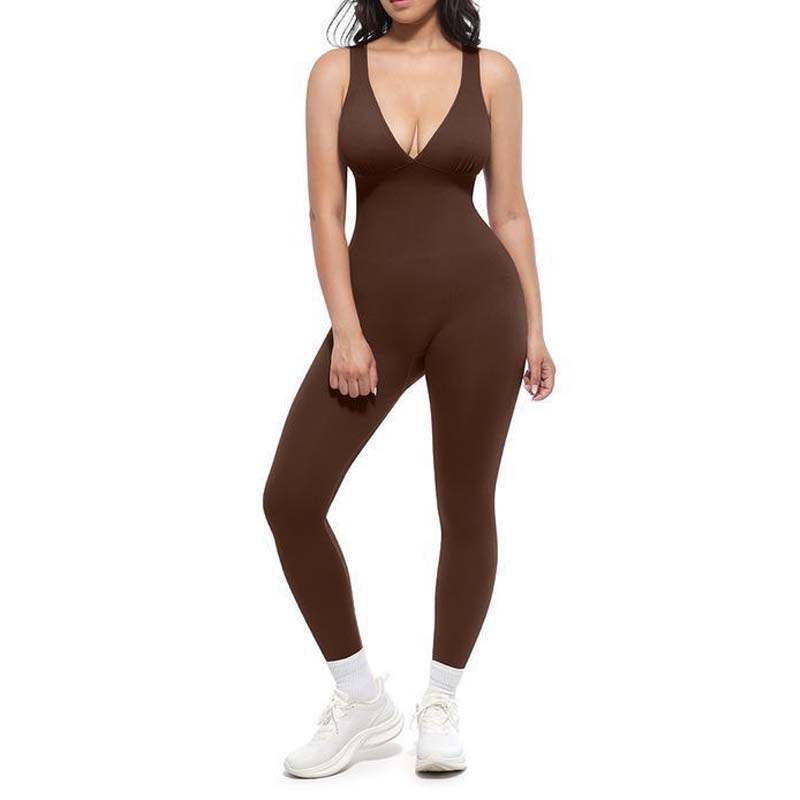 High Stretch V-Neck Tummy Control Jumpsuit