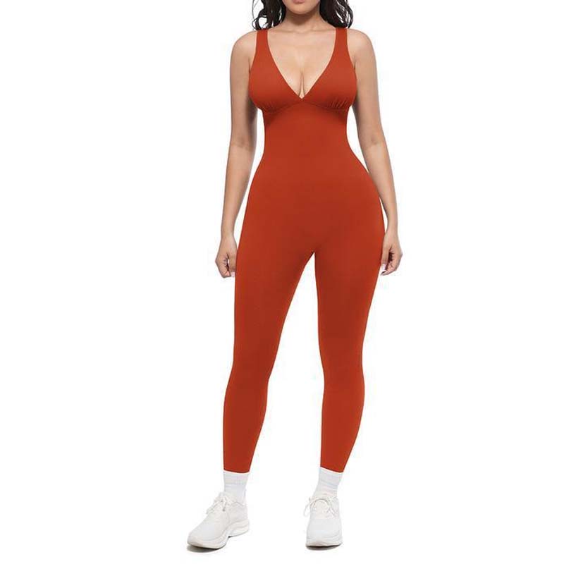 High Stretch V-Neck Tummy Control Jumpsuit