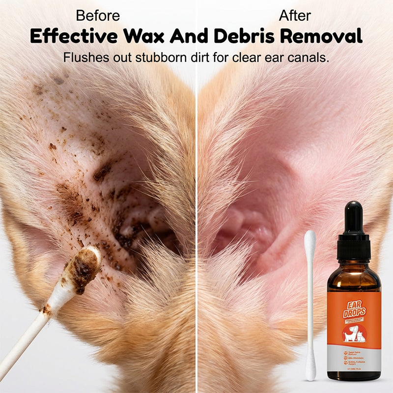 🐾Natural Dog & Cat Ear mite ear drops for Itching & Wax Build-Up