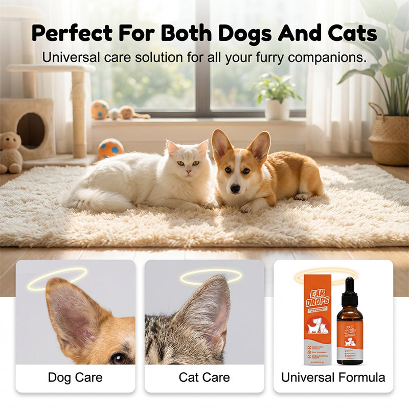🐾Natural Dog & Cat Ear mite ear drops for Itching & Wax Build-Up
