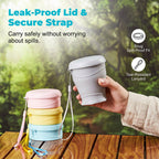 Portable Collapsible Silicone Travel Mug With Lid