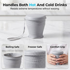 Portable Collapsible Silicone Travel Mug With Lid