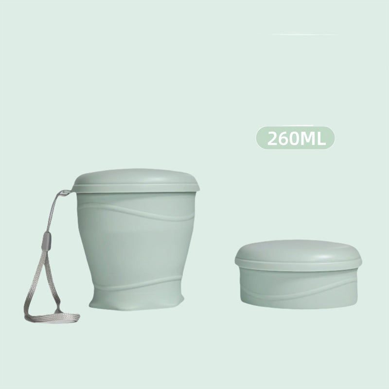 Portable Collapsible Silicone Travel Mug With Lid