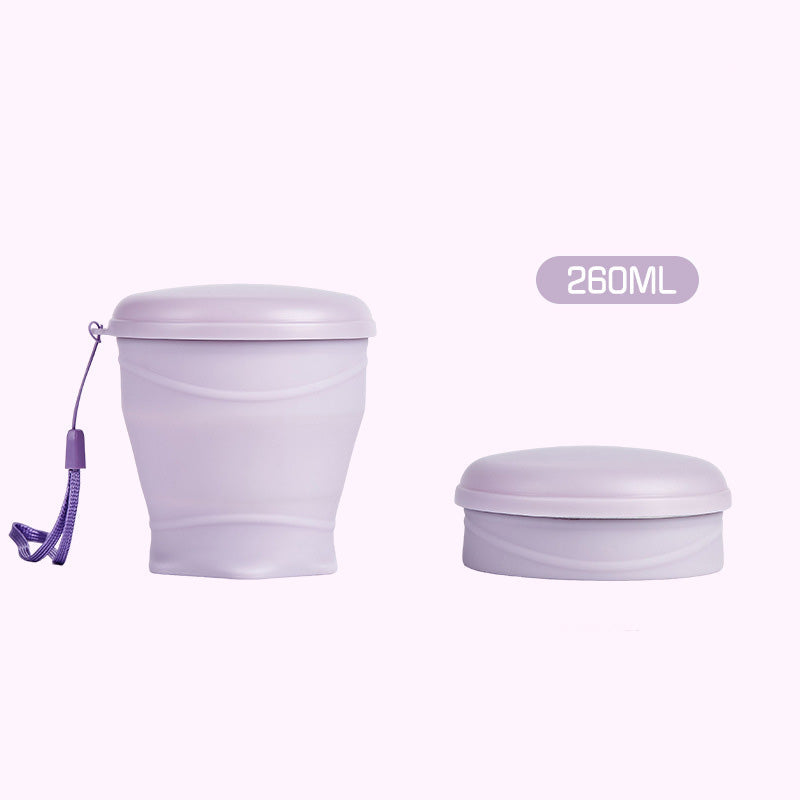 Portable Collapsible Silicone Travel Mug With Lid