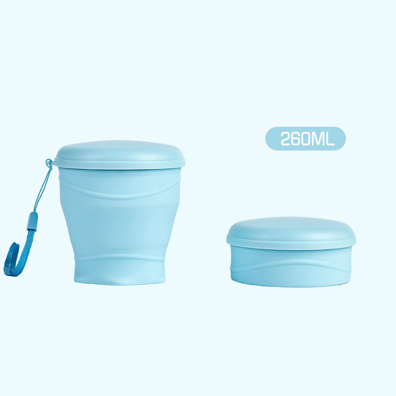 Portable Collapsible Silicone Travel Mug With Lid