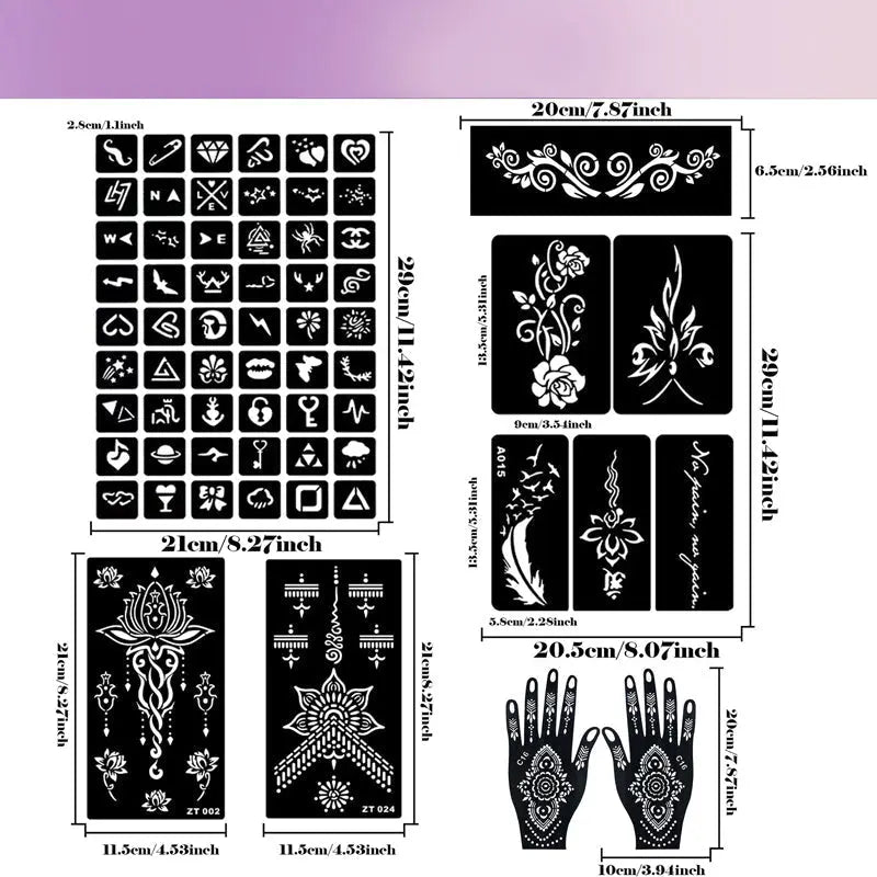Complete 3-Color Henna Tattoo Kit