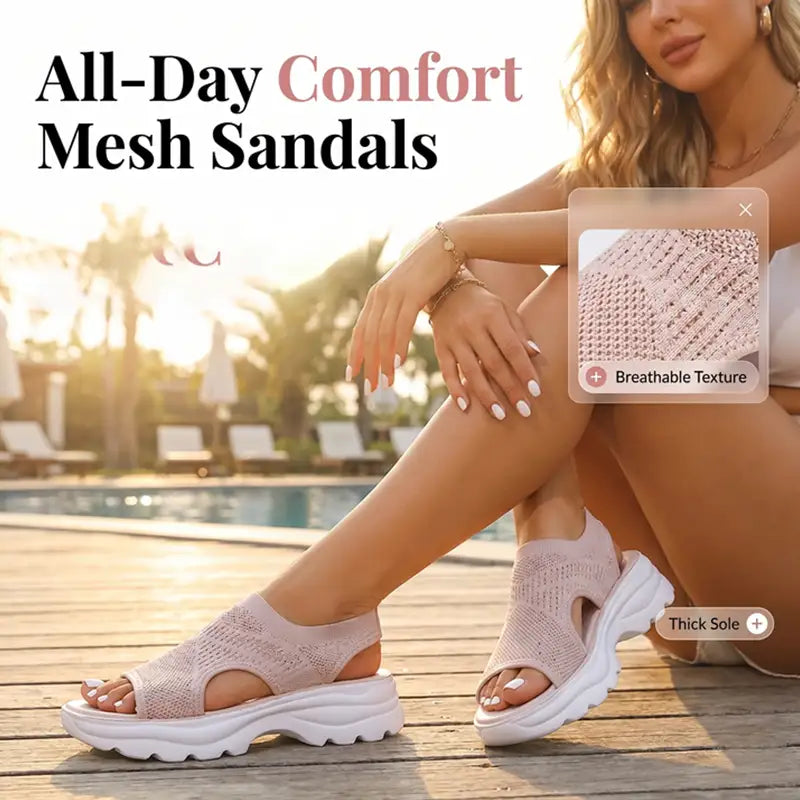 Women's Breathable Mesh Platform Sandals